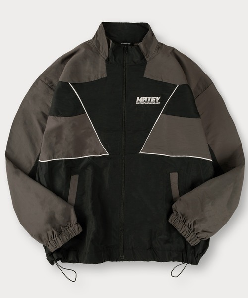 セール】【0】MATEY ワンポイント刺繍＆切替デザイン ナイロンジップ
