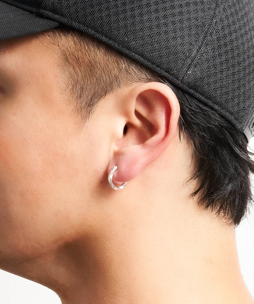 シルバー925 ツイストフープピアス（ピアス（両耳用））｜ADPOSION