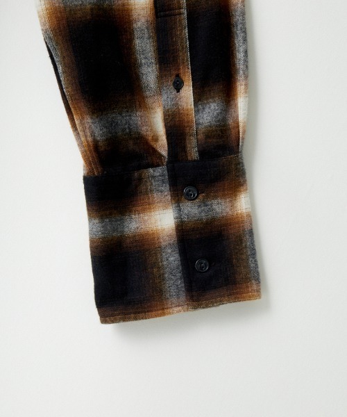THE SHINZONE/ザ シンゾーン] ダブルカフ オンブレチェックシャツ