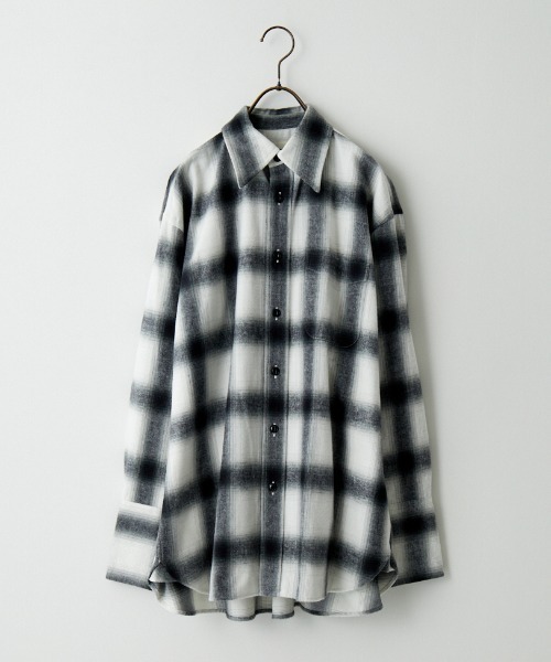 THE SHINZONE/ザ シンゾーン] ダブルカフ オンブレチェックシャツ