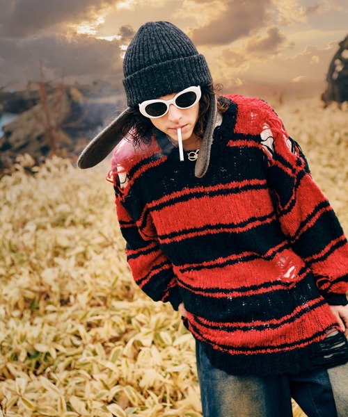 セール】Damage Pullover Knit / ダメージプルオーバーニット（ニット