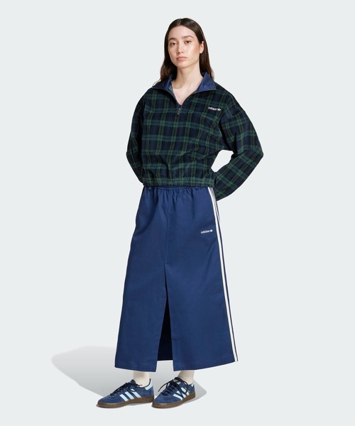 adidas（アディダス）の「コーデュロイ タータン ハーフジップトップ