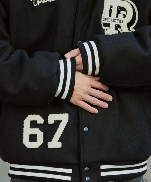 Liberaiders/リベレイダース LR VARSITY JACKET ロゴワッペン ウール