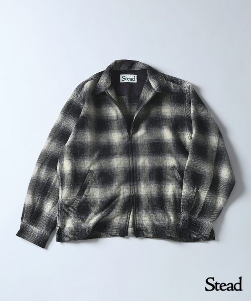 セール】Stead / T/C ネップ オンブレー ジップ アップ シャツ（シャツ