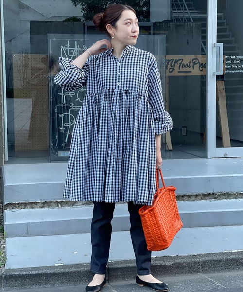 BEARDSLEY（ビアズリー）の「前後で着られる 先染めギャザーチュニック