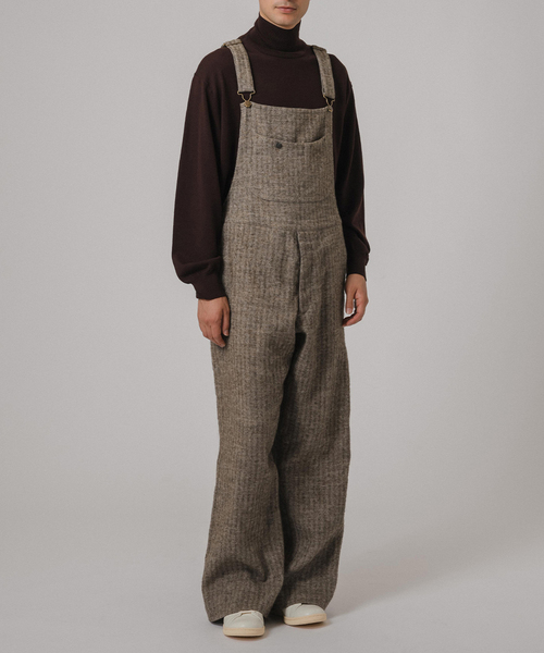 Ms BRAQUE for BOUCLE リネンウールヘリンボン オーバーオール