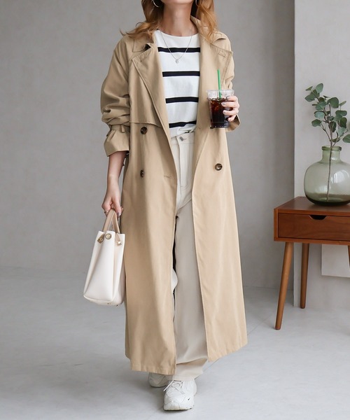 ヨーク切替 オーバーサイズ キャンディースリーブ トレンチコート