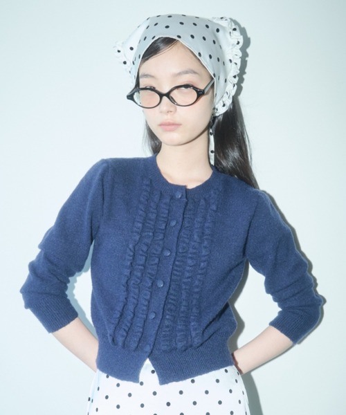 FEKETE（フェケテ）の「knit frill cardigan / ニットフリル