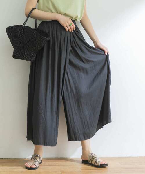 値下げ新品アーバンリサーチ割繊ラップギャザースカーチョ ベージュ