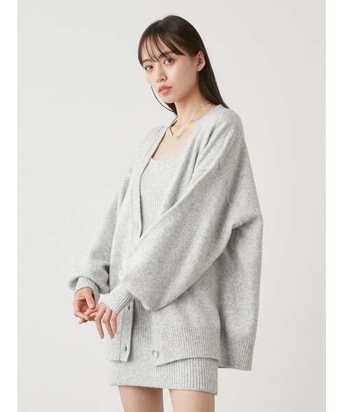 SNIDEL（スナイデル）の「ビッグカーデ&ミニニットワンピースセット