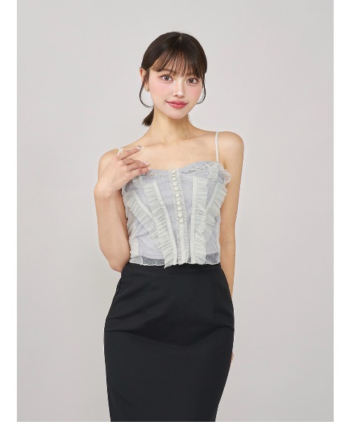 ミックスシアーコルセットキャミソール（キャミソール）｜Darich