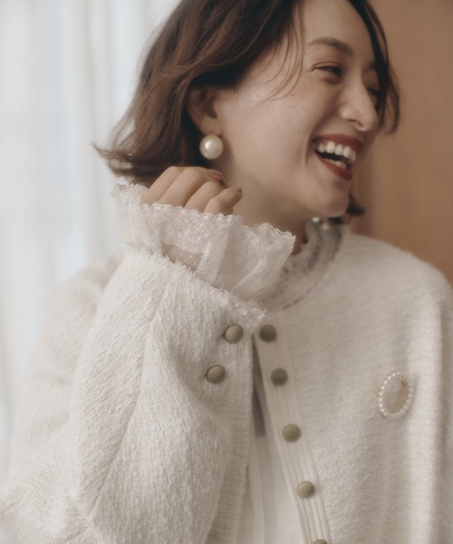 PUAL CE CIN（ピュアルセシン）の「襟袖レースプチハイネックブラウス