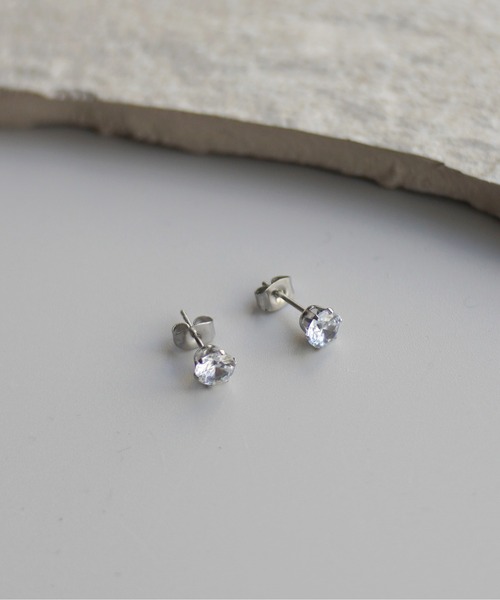 金属アレルギー対応 ミニ ストーン ピアス【 サージカルステンレス
