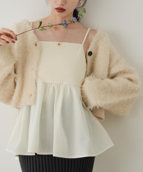 リブフリルキャミ（キャミソール）｜hinari（ヒナリ）のファッション