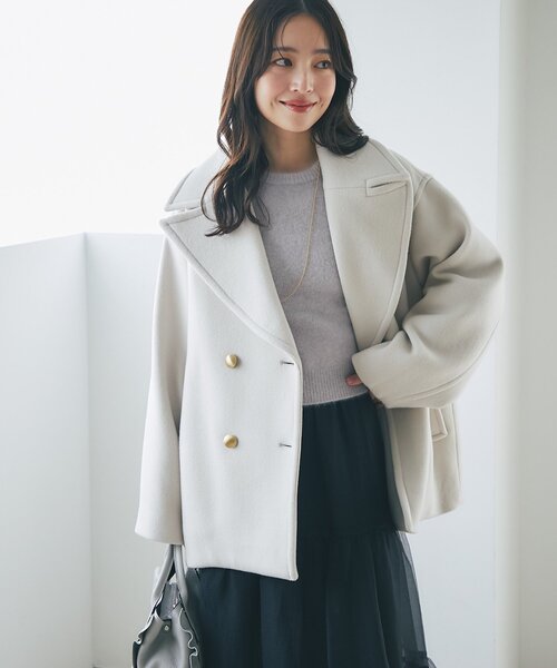 セール】【軽くて毎日着たい！】ロイヤルビーバーメタル釦Pコート