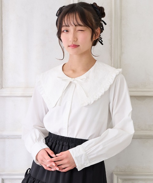 BIGレース衿ブラウス（シャツ/ブラウス）｜Amourire girl（アムリール