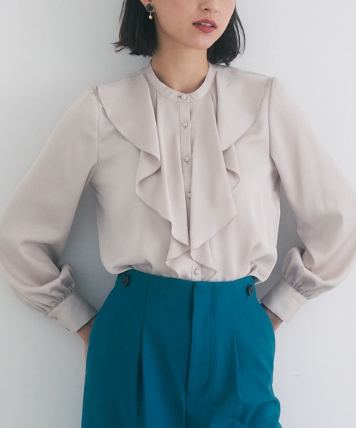 ANAYI（アナイ）の「サテンアムンゼンフリル ブラウス（シャツ