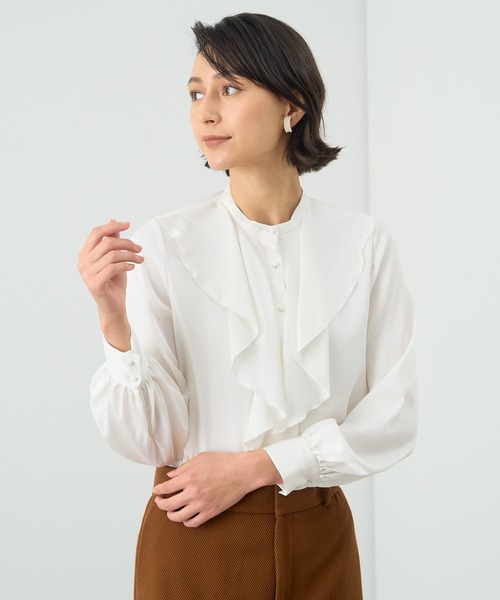 ANAYI（アナイ）の「サテンアムンゼンフリル ブラウス（シャツ