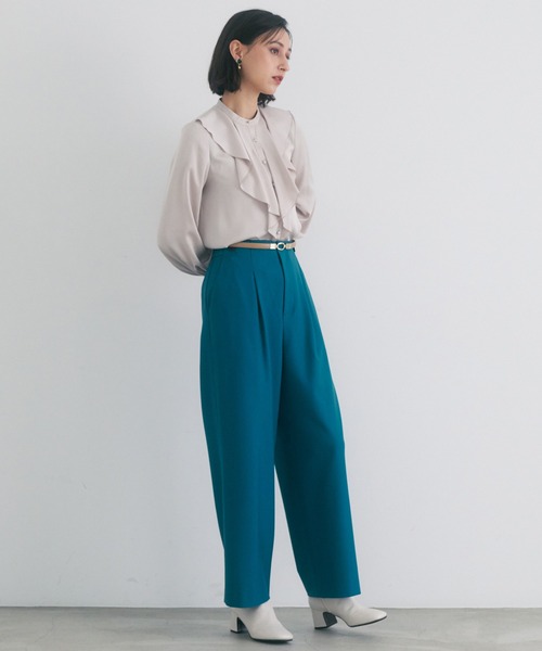 ANAYI（アナイ）の「サテンアムンゼンフリル ブラウス（シャツ