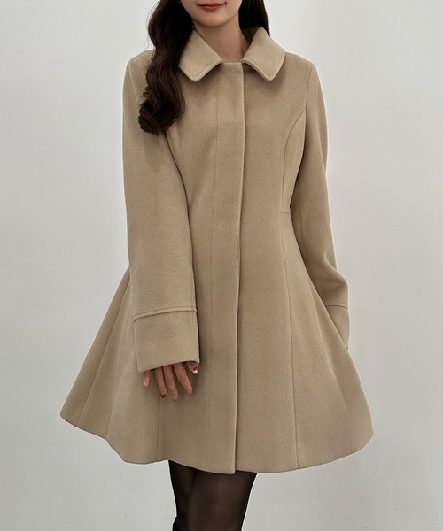 セール】2wayカラーウエストシェイプミドルコート（ステンカラーコート