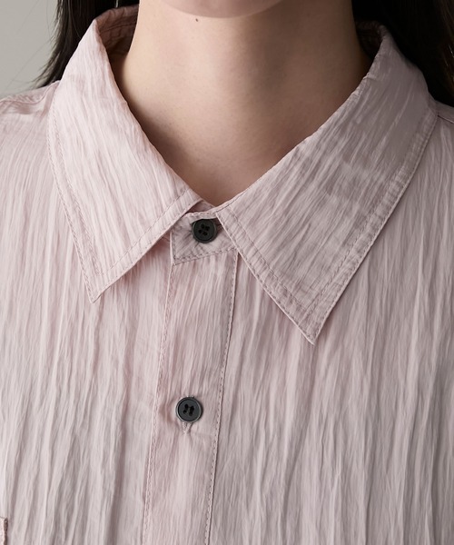 forksy.】ワッシャーサテン ダブルポケットビッグシャツ forksy.│MONO