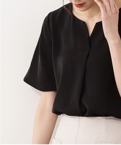 サテンダブルクロス半袖（シャツ/ブラウス）｜NATURAL BEAUTY BASIC