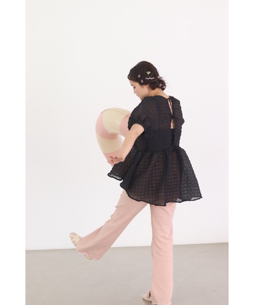 muguet（ミュゲ）の「ripple sheer peplum blouse（シャツ/ブラウス