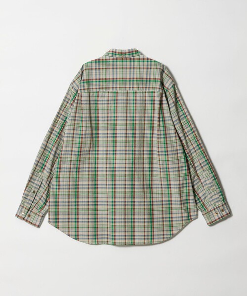Steven Alan＞ マドラスチェック シングルニードル シャツ LOOSE