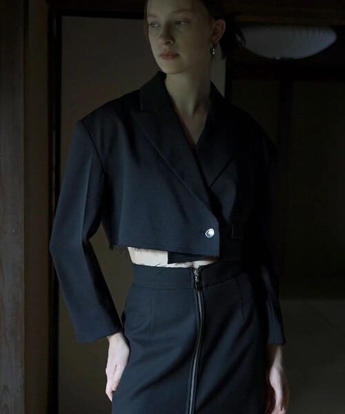 JOSEMOON/ジョゼムーン】CARVING WOOLBLEND SHORTJACKET/ショート