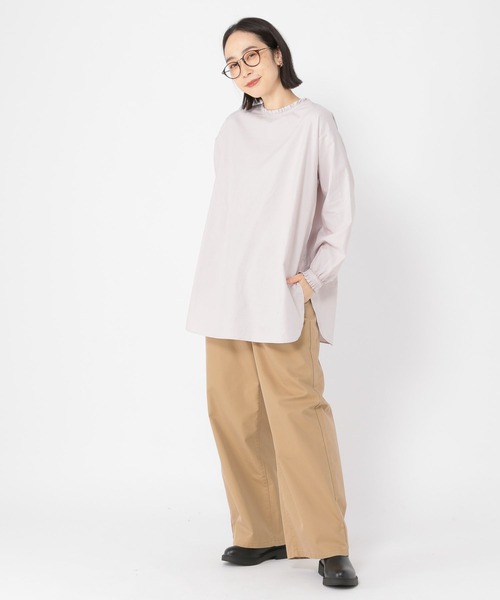 セール】ダブルフロントオックスフリルブラウス（シャツ/ブラウス