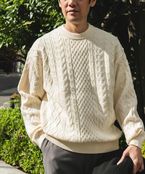 セール】アランニットクルーネックプルオーバー（ニット/セーター