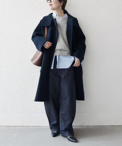 セール】SHIPS any: PURE WOOL スタンド ＆ ビッグカラー コート