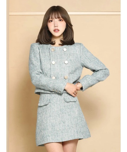 Darich（ダーリッチ）の「ノーカラーツイードジャケット（ノーカラー