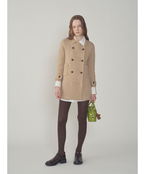 LILY BROWN（リリーブラウン）の「ニットダブルミニワンピコート