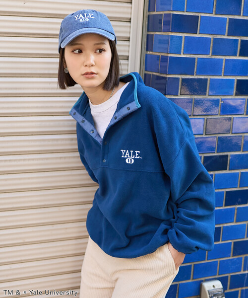 セール】カレッジロゴ フリース スナッププルオーバー/アノラック