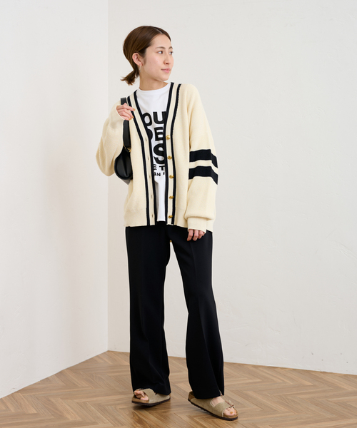 FRAMeWORK（フレームワーク）の「ライン畦ニットカーディガン