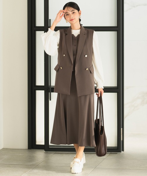 カセット服/洗える/セットアップ可】ダブルブレストジレ 単品