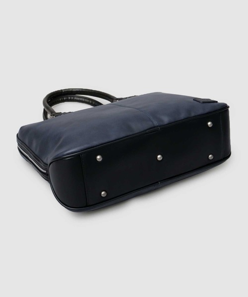 レザー調 自立式 スクエア ブリーフケース A4・PC収納可能サイズ