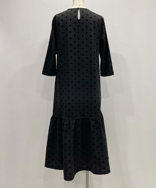 フロッキードットロングワンピース（ワンピース）｜PICCIN PERLA