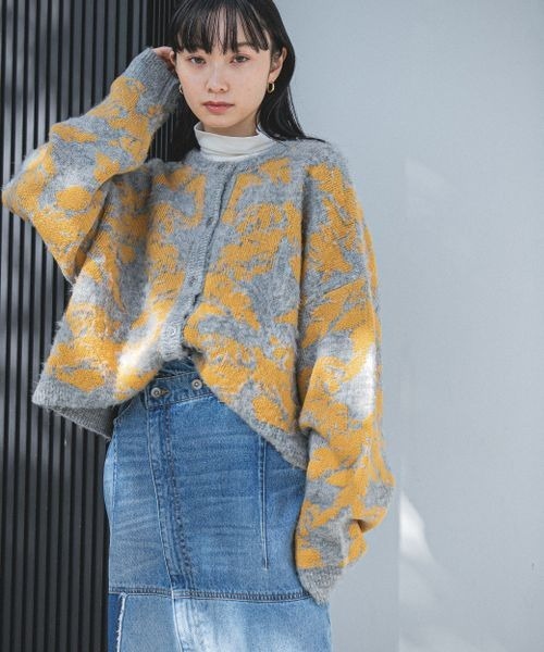 JEANASIS（ジーナシス）の「ジャガードフラワー2WAYカーディガン