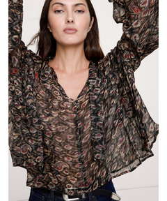 トップス Ameri INDIA PRINT TURN OVER BLOUSE セール】INDIA PRINT