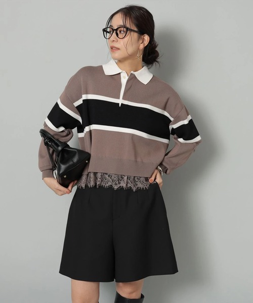 レース切替ラガーニット（ニット/セーター）｜Arpege story