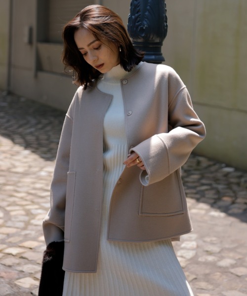 anuans（アニュアンス）の「バイカラーショートリバーコート（ノー