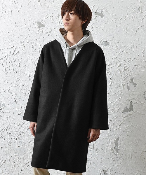 メンズノーカラーロングコート（ノーカラーコート）｜MinoriTY