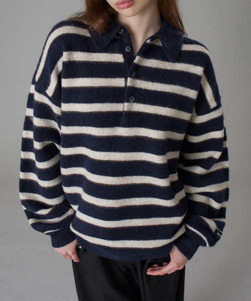 MULTI BORDER SOFT TOUCH KNIT POLO / マルチボーダーソフトタッチ