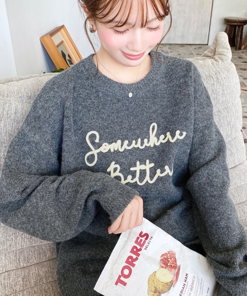 セール】コードロゴ刺繍ニットプルオーバー（ニット/セーター