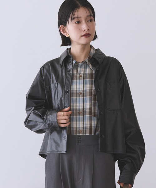 セール】Wポケットフェイクレザーシャツ（シャツ/ブラウス）｜AMERICAN