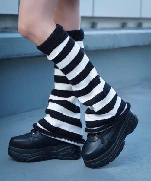 ボーダーワイドレッグカバー（レッグウォーマー）｜SPINNS（スピンズ