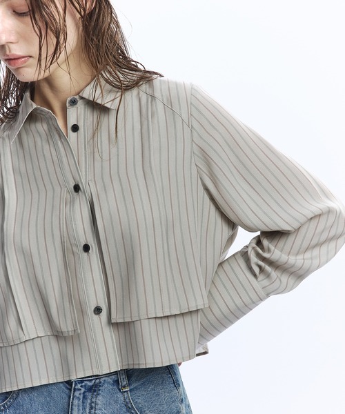 オーバーヨーククロップドシャツ（シャツ/ブラウス）｜PUBLIC TOKYO