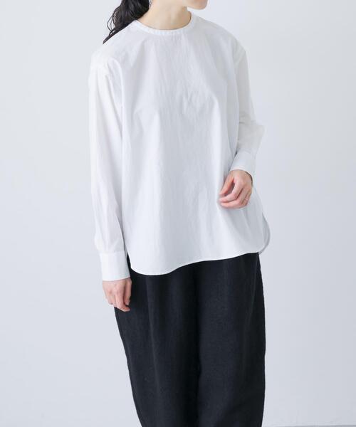 コットンクルーネックプルオーバーシャツ（シャツ/ブラウス）｜かぐれ